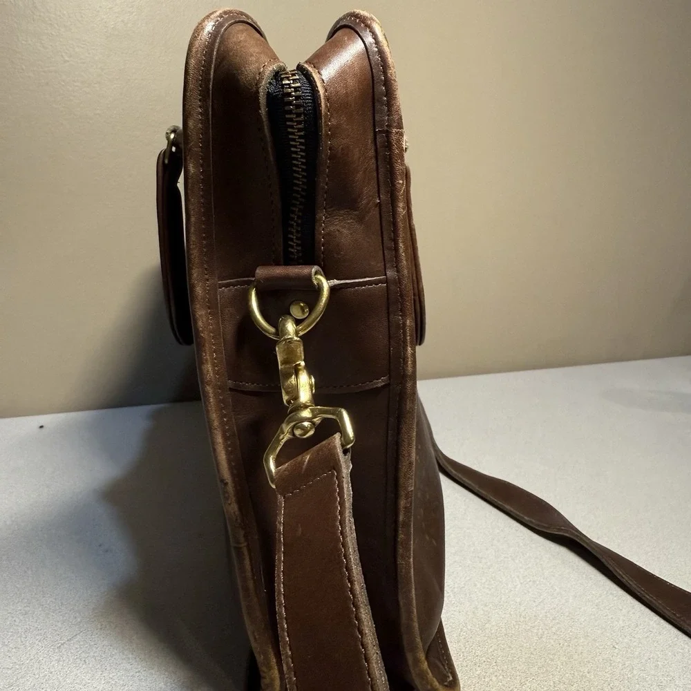 Vintage Coach Monroe‎ Glovetanned Leather Briefcase Crossbody Mahogany 312 - Picture 7 of 16